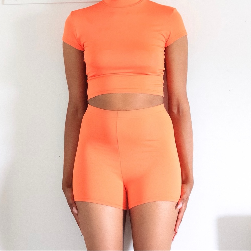 Orange Two Piece Short Set